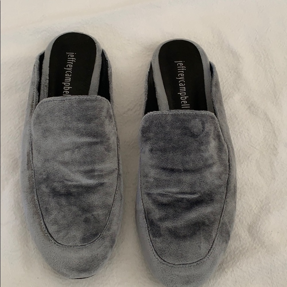 COPY - Jeffery Campbell Grey Velvet Mules